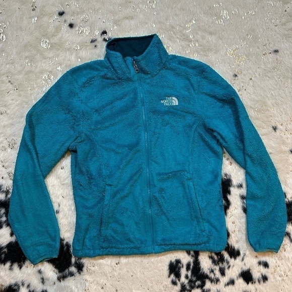 The North Face Tops - THE North Face Women’s Teal Blue Plush Fleece Osito Jacket Size Small